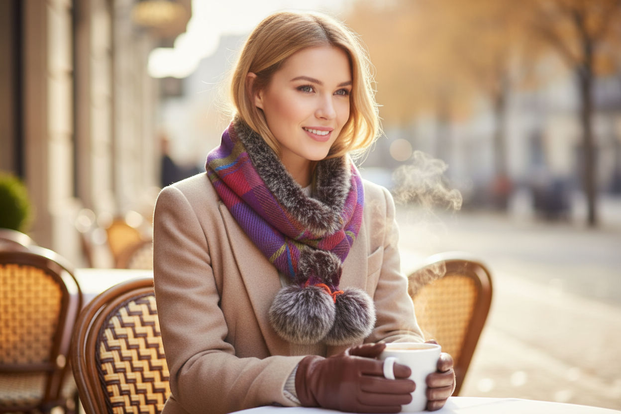 Designer Faux Fur Scarf
